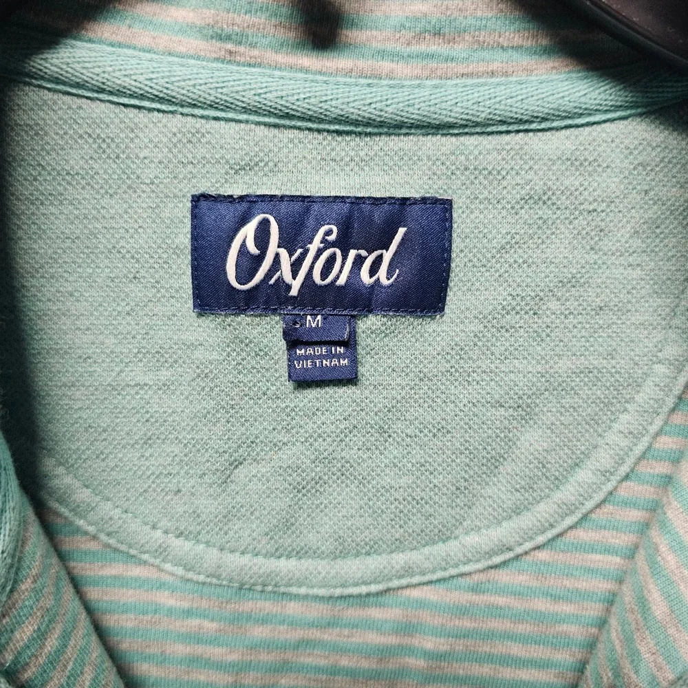 Oxford Mens Quarter Zip Pullover Mint Green Cotton Blend Sweater M X2-1098‎